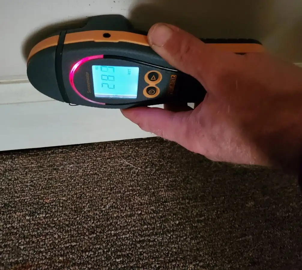 Moisture detection at baseboard during Mold Inspection & Testing in Madisonville